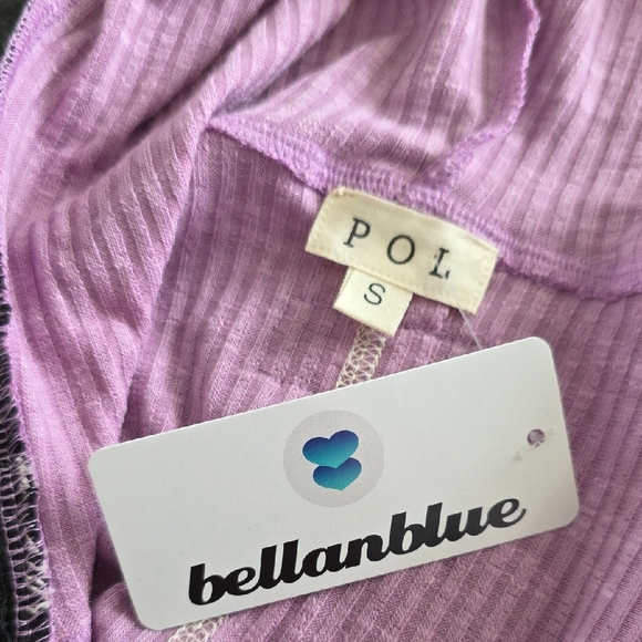 NWT POL Oversized Small Lavender And Black Patchwork Hoodie - Picture 9 of 11